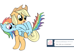 Size: 900x649 | Tagged: safe, artist:redesine, character:applejack, character:rainbow dash, ask, ask applejack and rainbow dash, tumblr