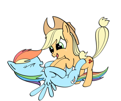 Size: 1200x1004 | Tagged: safe, artist:redesine, character:applejack, character:rainbow dash, ask, ask applejack and rainbow dash, tickling, tumblr