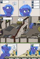 Size: 1200x1778 | Tagged: safe, artist:robd2003, character:princess luna, comic:moon-fall, ask, comic, eating, female, filly, flower, grazing, solo, tumblr, woona, younger