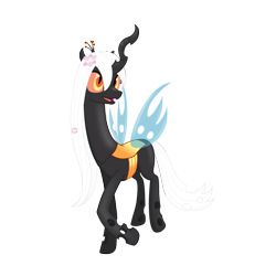 Size: 2800x2800 | Tagged: safe, artist:gatesmccloud, oc, oc only, species:changeling, changeling oc, changeling queen, changeling queen oc, female, simple background, solo, transparent background, vector, yellow changeling