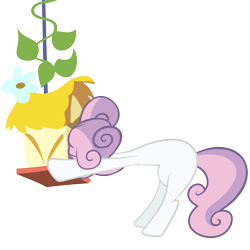 Size: 3000x3000 | Tagged: safe, artist:erockertorres, character:sweetie belle, episode:stare master, g4, my little pony: friendship is magic, bird house, female, high res, simple background, solo, stuck, sweetie fail, transparent background, vector