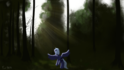 Size: 3000x1687 | Tagged: safe, artist:scouthiro, character:princess luna, commission, dark, female, forest, solo
