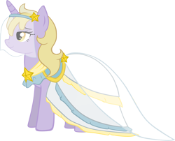 Size: 1436x1161 | Tagged: safe, artist:ludiculouspegasus, character:dinky hooves, species:pony, species:unicorn, clothing, dress, female, mare, older, older dinky hooves, simple background, smiling, solo, transparent background, veil, wedding dress