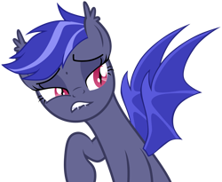Size: 5000x4092 | Tagged: safe, artist:zee66, oc, oc only, oc:night watch, species:bat pony, species:pony, absurd resolution, cringing, simple background, solo, transparent background, vector