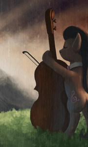 Size: 180x300 | Tagged: safe, artist:scouthiro, character:octavia melody, animated, cello, female, musical instrument, rain, solo