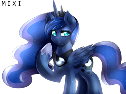 Size: 1200x900 | Tagged: safe, artist:mixipony, character:princess luna, female, simple background, solo