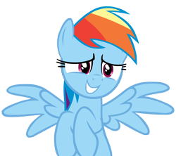 Size: 4700x4174 | Tagged: safe, artist:hunterz263, character:rainbow dash, species:pegasus, species:pony, episode:daring don't, g4, my little pony: friendship is magic, absurd resolution, cute, dashabetes, female, mare, nervous, simple background, smiling, solo, transparent background, vector