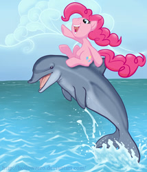 Size: 600x700 | Tagged: safe, artist:hollowzero, character:pinkie pie, commission, dolphin