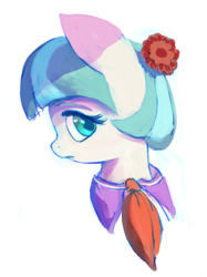 Size: 778x1041 | Tagged: safe, artist:grissaecrim, character:coco pommel, episode:rarity takes manehattan, g4, my little pony: friendship is magic, bust, female, profile, simple background, solo, white background