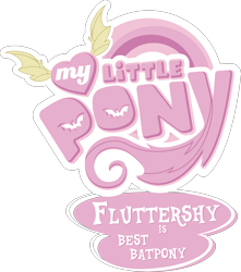 Size: 6000x6798 | Tagged: safe, artist:vladimirmacholzraum, edit, character:flutterbat, character:fluttershy, episode:bats!, g4, my little pony: friendship is magic, .svg available, absurd resolution, best pony, logo, logo edit, meme, my little pony logo, simple background, transparent background, vector