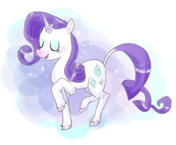 Size: 1086x899 | Tagged: safe, artist:puffpink, character:rarity, species:classical unicorn, female, leonine tail, solo