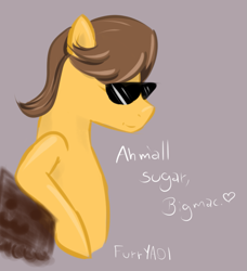 Size: 839x919 | Tagged: safe, artist:scouthiro, character:big mcintosh, character:caramel, species:earth pony, species:pony, 30 minute art challenge, caramel is awesome, male, shipping, solo, stallion, sunglasses