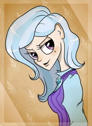 Size: 644x873 | Tagged: safe, artist:sigmanas, character:trixie, species:human, beauty mark, birthmark, brooch, clothing, female, humanized, light skin, shirt, solo, vest