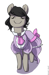 Size: 1262x1920 | Tagged: safe, artist:lizzyoli-ravioli, character:octavia melody, 30 minute art challenge, alternate hairstyle, clothing, dress, female, solo