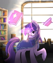 Size: 1300x1550 | Tagged: safe, artist:stupidyou3, character:twilight sparkle, cape, clothing, glasses, older