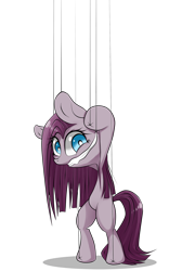 Size: 1800x2500 | Tagged: safe, artist:burnoid096, character:pinkamena diane pie, character:pinkie pie, species:pony, bipedal, female, forced smile, living object, marionette, puppet, simple background, smiling, solo, transparent background, vector