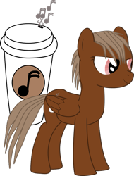 Size: 531x698 | Tagged: safe, artist:ruinedomega, oc, oc only, species:pony, ponyscape, coffee, melodic, mocha, simple background, solo, transparent background, vector