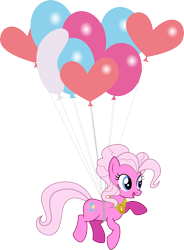 Size: 1702x2308 | Tagged: safe, artist:kaylathehedgehog, character:pinkie pie, character:pinkie pie (g3), species:earth pony, species:pony, g3, g4, balloon, element of joy, elements of harmony, female, flying, g3 to g4, generation leap, jewelry, necklace, solo, then watch her balloons lift her up to the sky