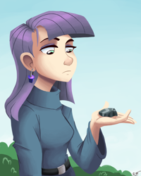 Size: 1200x1500 | Tagged: safe, artist:ric-m, character:boulder, character:maud pie, species:human, episode:maud pie, g4, my little pony: friendship is magic, clothing, ear piercing, earring, female, humanized, jewelry, piercing, solo
