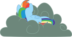 Size: 3000x1567 | Tagged: safe, artist:ruinedomega, character:rainbow dash, ponyscape, episode:testing testing 1-2-3, g4, my little pony: friendship is magic, cloud, female, sad, simple background, solo, transparent background, vector