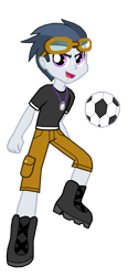 Size: 744x1600 | Tagged: safe, artist:ferrokiva, character:rumble, my little pony:equestria girls, equestria girls-ified, football, goggles, male, solo