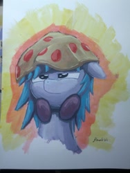 Size: 1944x2592 | Tagged: safe, artist:flowbish, character:dj pon-3, character:vinyl scratch, female, food, meat, pepperoni, pepperoni pizza, pizza, solo, traditional art