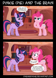 Size: 2000x2775 | Tagged: safe, artist:daringdashie, character:pinkie pie, character:twilight sparkle, comic, facehoof, high res, pinkie and the brain, pinky and the brain