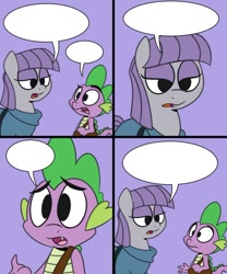 Size: 816x979 | Tagged: safe, artist:epulson, edit, character:maud pie, character:spike, comic, dialogue, maud and spike's chat, speech bubble, template