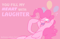 Size: 1280x828 | Tagged: safe, artist:kelsea-chan, part of a set, character:pinkie pie, species:earth pony, species:pony, g4, blushing, female, mare, solo, valentine
