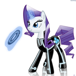 Size: 600x600 | Tagged: safe, artist:hudoyjnik, character:rarity, crossover, female, solo, tron, tron legacy