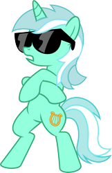 Size: 3510x5407 | Tagged: safe, artist:mysteriouskaos, character:lyra heartstrings, species:pony, bipedal, female, simple background, solo, sunglasses, swag, transparent background, vector