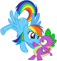Size: 1332x1422 | Tagged: safe, artist:filpapersoul, artist:sulyo, edit, character:rainbow dash, character:spike, ship:rainbowspike, female, hundreds of users filter this tag, kissing, love, male, shipping, spikelove, straight