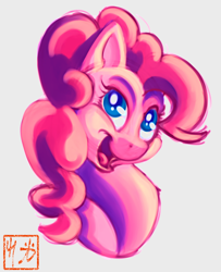 Size: 800x987 | Tagged: safe, artist:rattlesire, part of a set, character:pinkie pie, female, simple background, smiling, solo