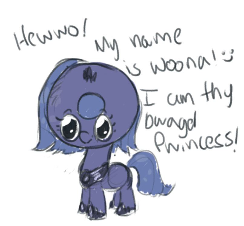 Size: 806x744 | Tagged: safe, artist:ponykai, character:princess luna, animated, bagel, female, filly, luna bagel, solo, tumblr, woona