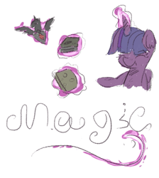 Size: 523x584 | Tagged: safe, artist:ponykai, character:twilight sparkle, character:twilight sparkle (alicorn), species:alicorn, species:pony, alicorn amulet, book, female, magic, solo