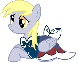 Size: 3696x3000 | Tagged: safe, artist:ruinedomega, character:derpy hooves, species:pegasus, species:pony, ponyscape, clothing, dress, female, lying down, mare, solo, vector