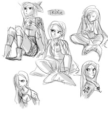 Size: 800x900 | Tagged: safe, artist:emmy, character:trixie, female, humanized, sketch, solo