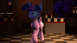 Size: 1366x768 | Tagged: safe, artist:fezwearingdoctor, character:discord, character:twilight sparkle, character:twilight sparkle (alicorn), species:alicorn, species:pony, 3d, female, five nights at freddy's, gmod, mare, when you see it
