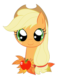 Size: 1536x2048 | Tagged: safe, artist:bratzoid, character:applejack, apple, female, leaves, looking at you, simple background, smiling, solo, transparent background