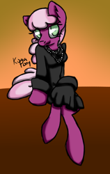 Size: 600x952 | Tagged: safe, artist:rainbowdrool, character:cheerilee, 20s, 30 minute art challenge, clothing, dress, necklace