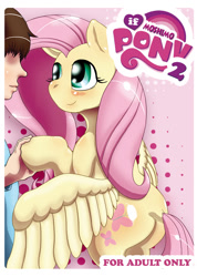 Size: 710x1000 | Tagged: safe, artist:goto-beido, character:fluttershy, species:human, blushing, comic cover, dock, explicit source, faceless male, plot