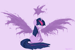 Size: 4500x3025 | Tagged: safe, artist:keeponhatin, character:twilight sparkle, character:twilight sparkle (alicorn), species:alicorn, species:pony, species:unicorn, female, mare, paint, stars, wings