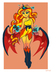 Size: 1350x1900 | Tagged: safe, alternate version, artist:puffpink, character:sunset satan, character:sunset shimmer, g4, my little pony:equestria girls, demon, female, solo, sunset satan