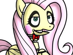 Size: 1024x768 | Tagged: safe, artist:birdivizer, character:fluttershy, creepy, female, five nights at aj's, five nights at freddy's, looking at you, solo