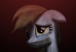 Size: 1500x1032 | Tagged: safe, artist:metadragonart, character:derpy hooves, species:pegasus, species:pony, crying, female, gag, mare, solo, tape, tape gag