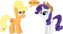 Size: 12498x6908 | Tagged: safe, artist:ulyssesgrant, character:applejack, character:rarity, absurd resolution, applejewel, clothing, hat, rarihick