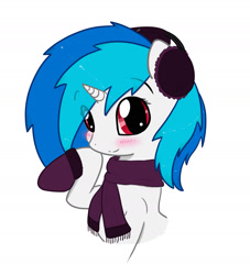 Size: 1833x2016 | Tagged: safe, artist:fribox, character:dj pon-3, character:vinyl scratch, species:pony, species:unicorn, clothing, female, scarf, solo
