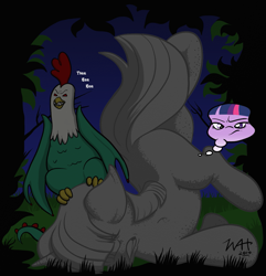 Size: 1103x1142 | Tagged: safe, artist:inkwell, character:twilight sparkle, species:cockatrice, petrification, twilight is not amused, unamused