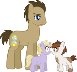 Size: 1550x1443 | Tagged: safe, artist:ludiculouspegasus, character:dinky hooves, character:doctor whooves, character:pipsqueak, character:time turner, ship:dinkysqueak, imminent kissing, shipping