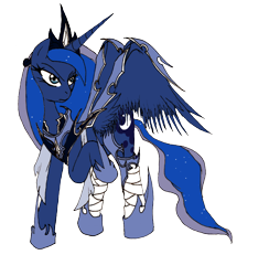 Size: 768x787 | Tagged: safe, artist:dankodeadzone, character:princess luna, species:alicorn, species:pony, female, jewelry, mare, raised hoof, regalia, simple background, solo, transparent background, wing armor